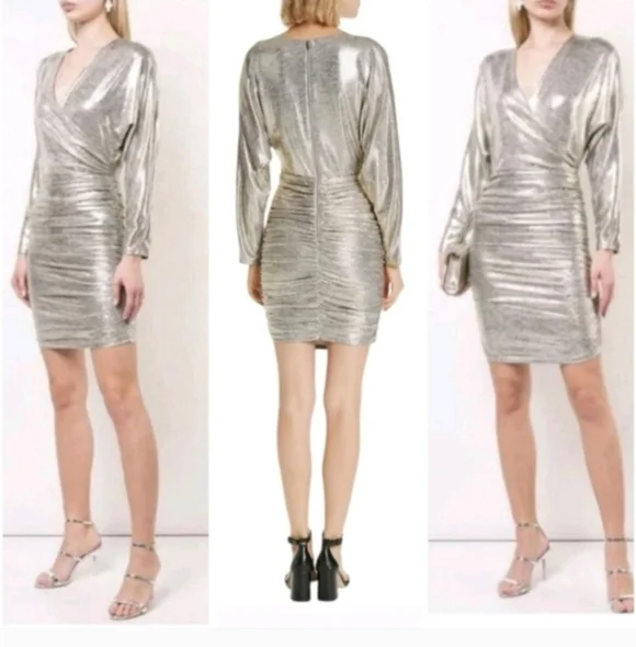 Alice + Olivia Pace Batwing Sleeve Mini Dress Size 2 $398 - Picture 2 of 15